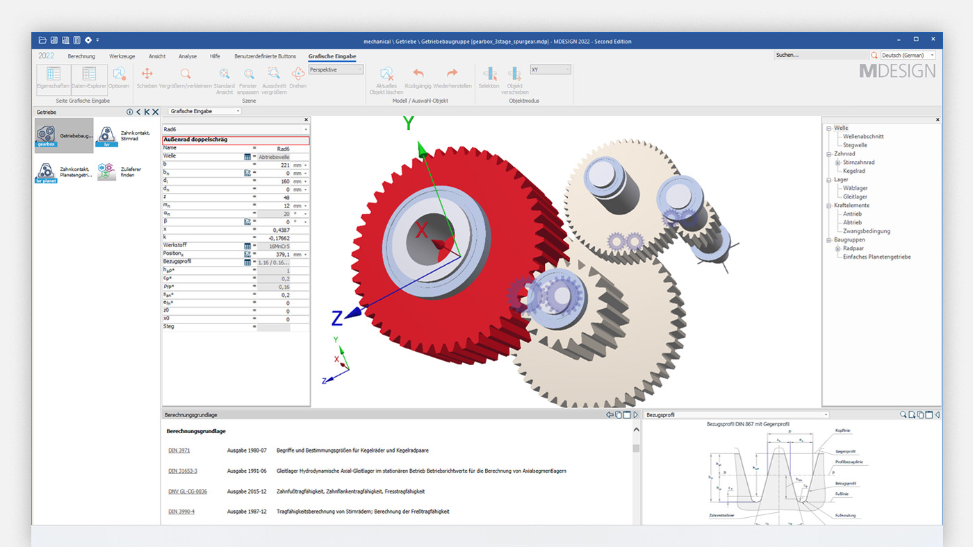 MDESIGN gearbox - Precise calculation & simulation of gearboxes