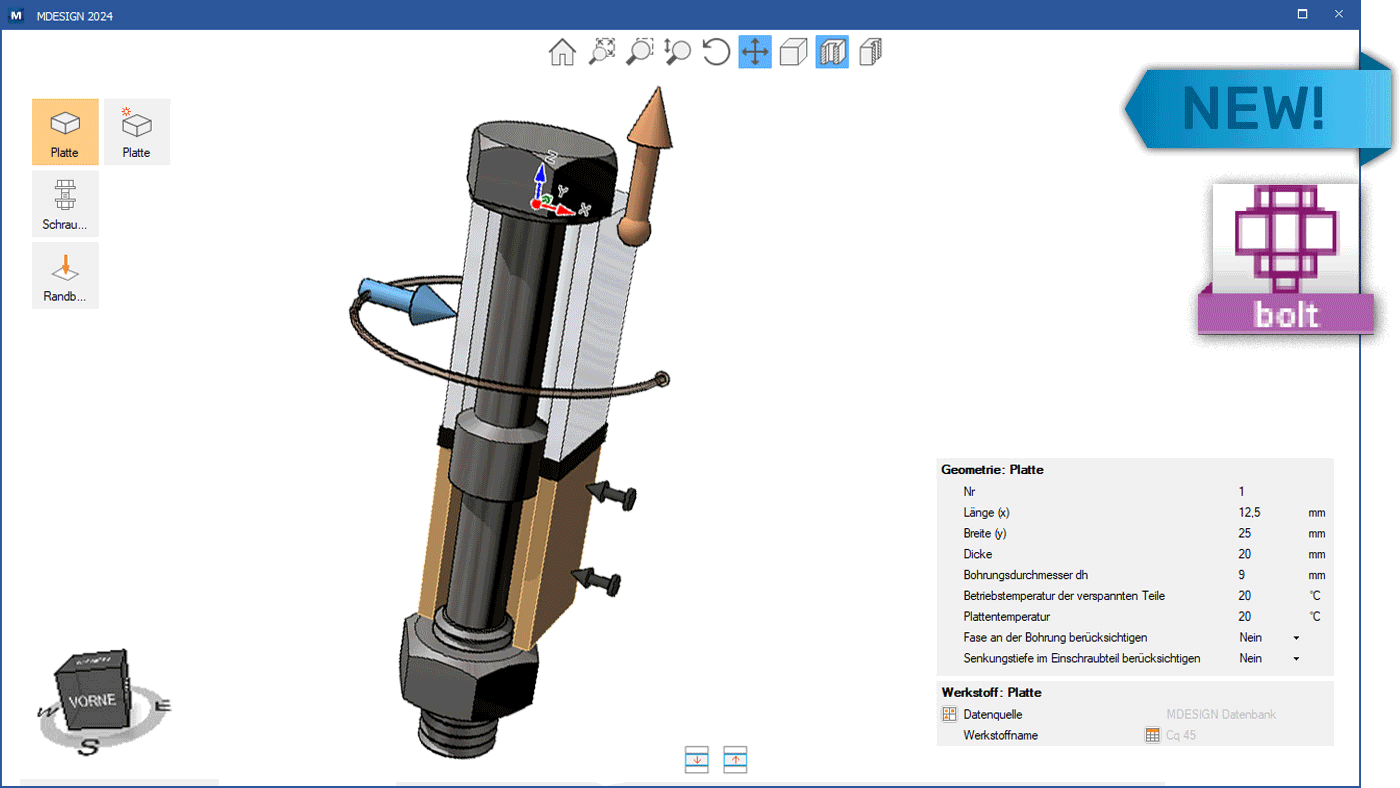 MDESIGN Software 2024 | Calculate screw connection online