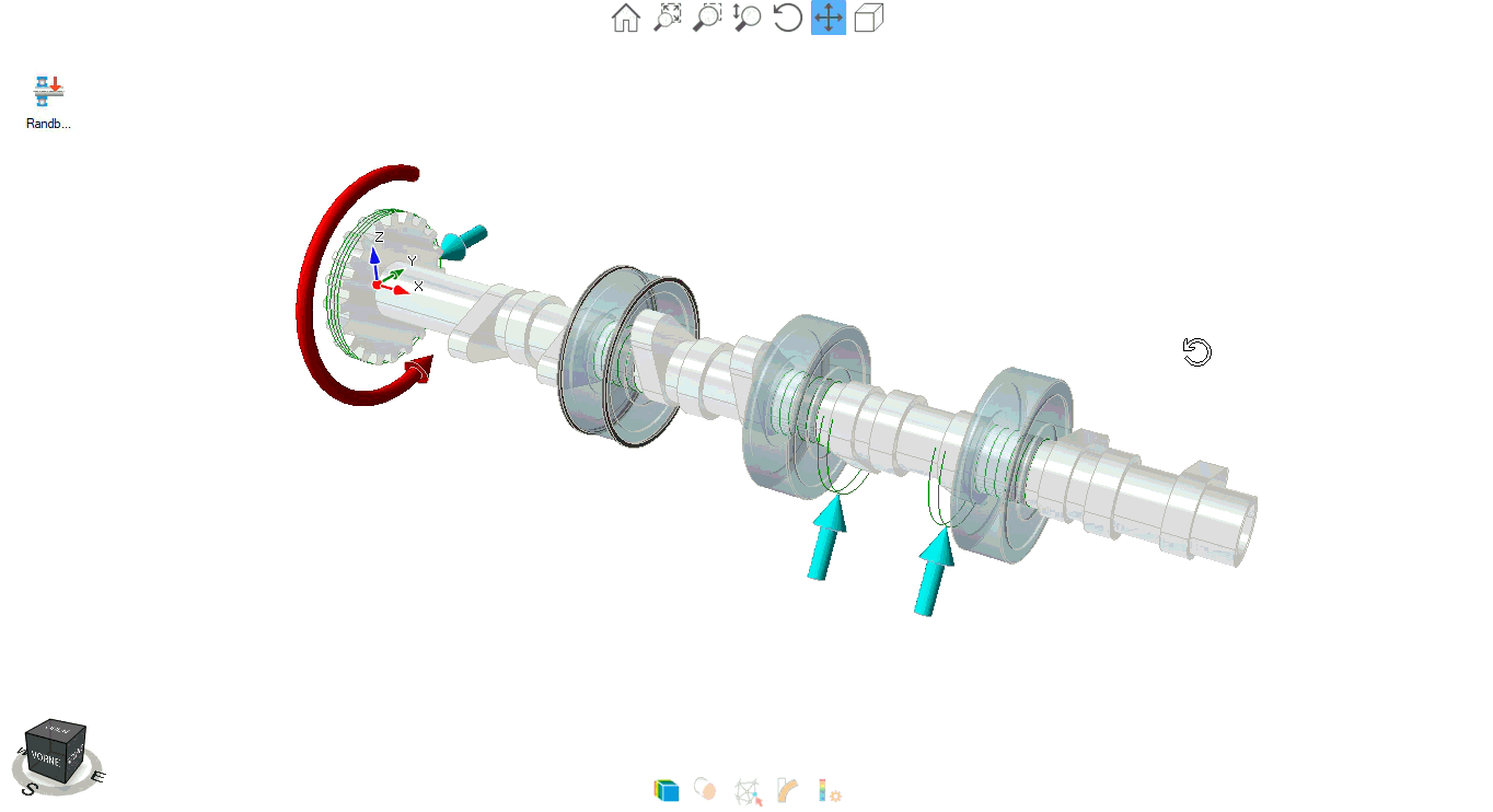 3D model with loads and results