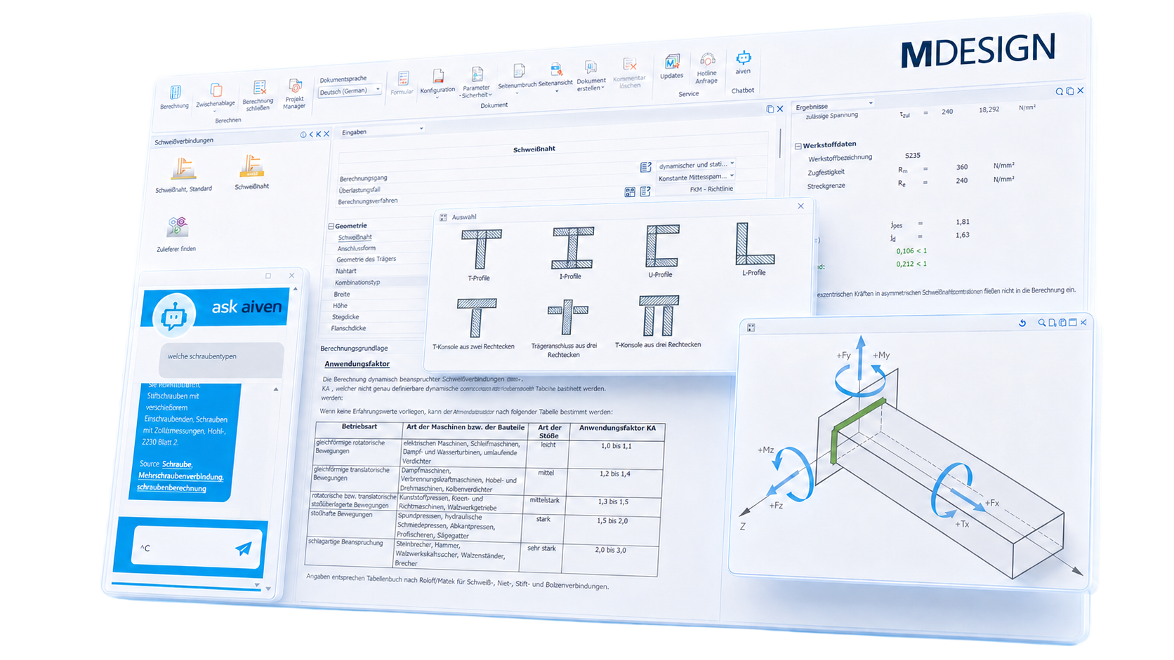 MDESIGN Softwareoberfläche