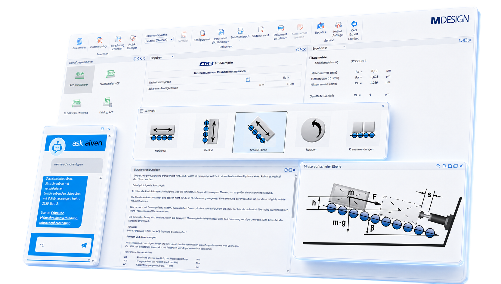 MDESIGN Softwareoberfläche