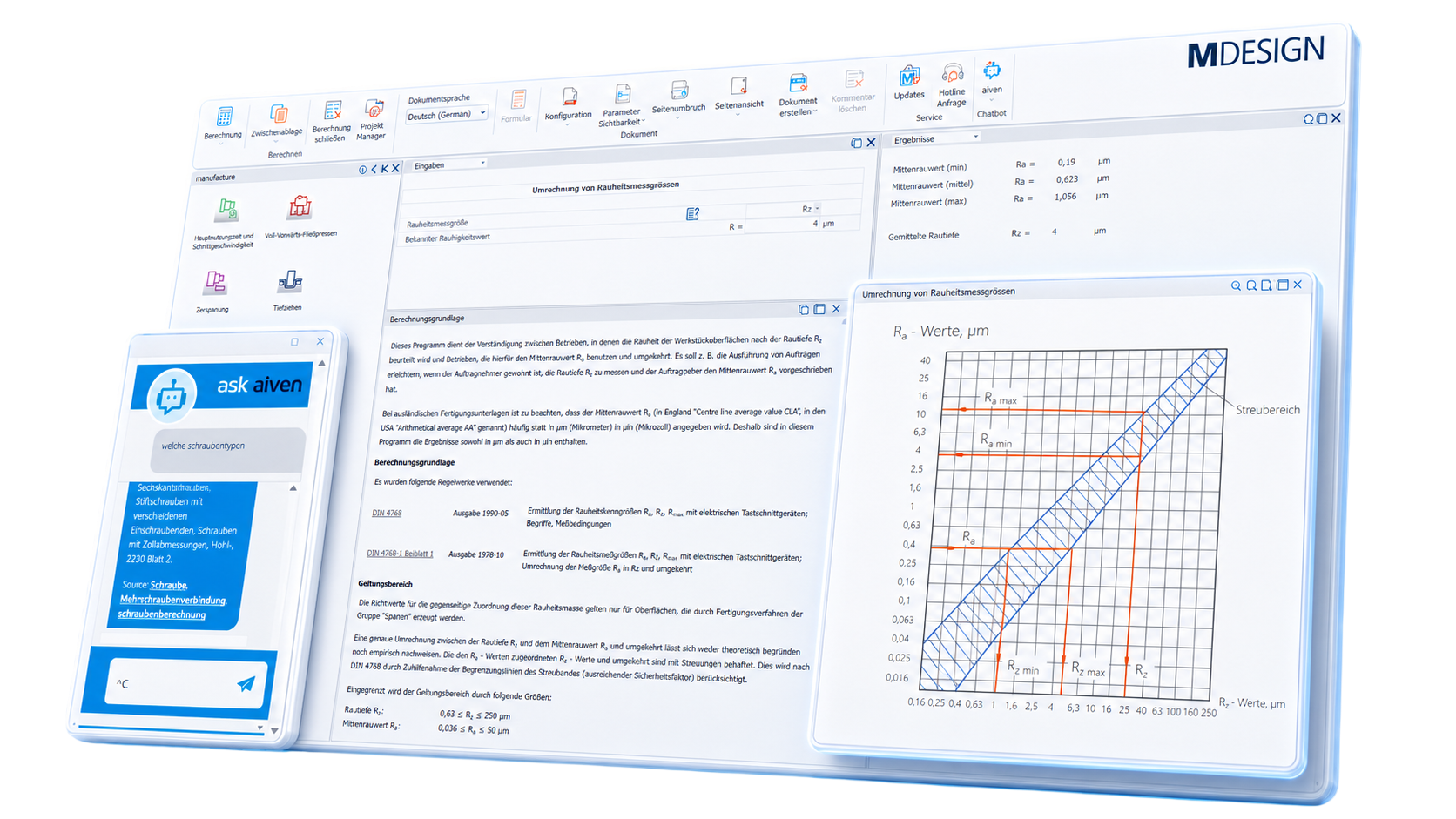 MDESIGN Softwareoberfläche