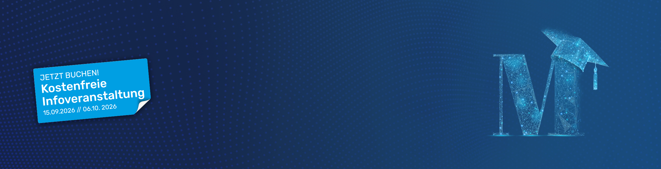 Headerbild zur Digitalisierung mit Hinweis auf eine kostenfreie Infoveranstaltung und digitalem Symbol für Weiterbildung.